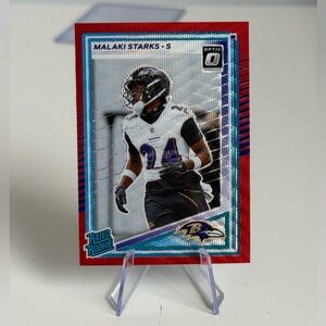 🔥 2025 Malaki Starks Panini Donruss Optic Prizm Rookie Card. Baltimore ravens